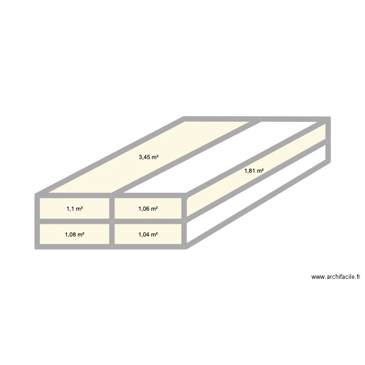 TIROIR  JUMPY. Plan de 6 pièces et 10 m2