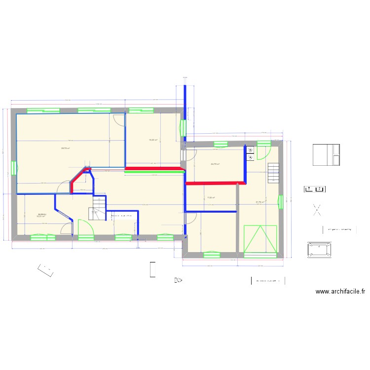 MAISON LAVENTIE 2024 bis. Plan de 9 pièces et 125 m2