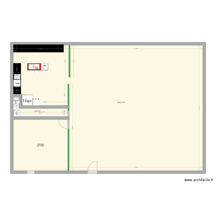 Plans 1. Plan de 3 pièces et 168 m2