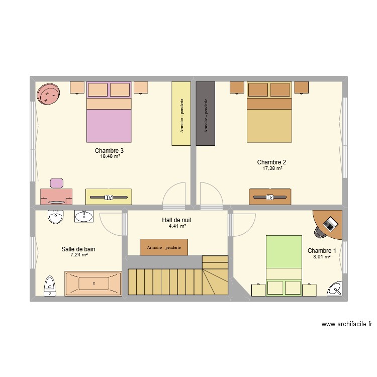 Plan Cote d'or 1er. Plan de 7 pièces et 60 m2