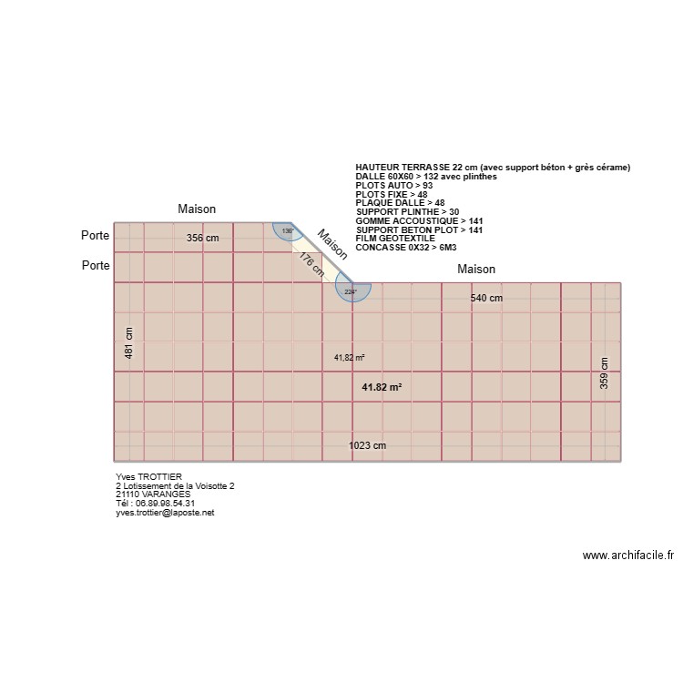 Terrasse Varanges dalles 2. Plan de 1 pièce et 42 m2