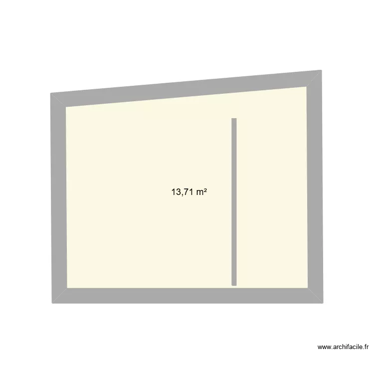 cot&eacute;. Plan de 1  et 14 m²