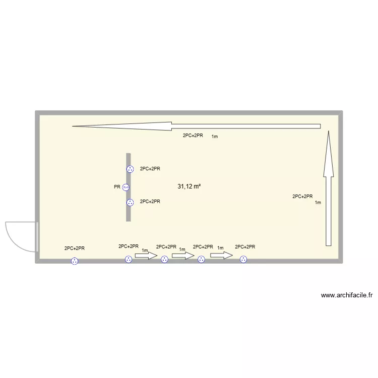 HONORIS. Plan de 1  et 31 m²