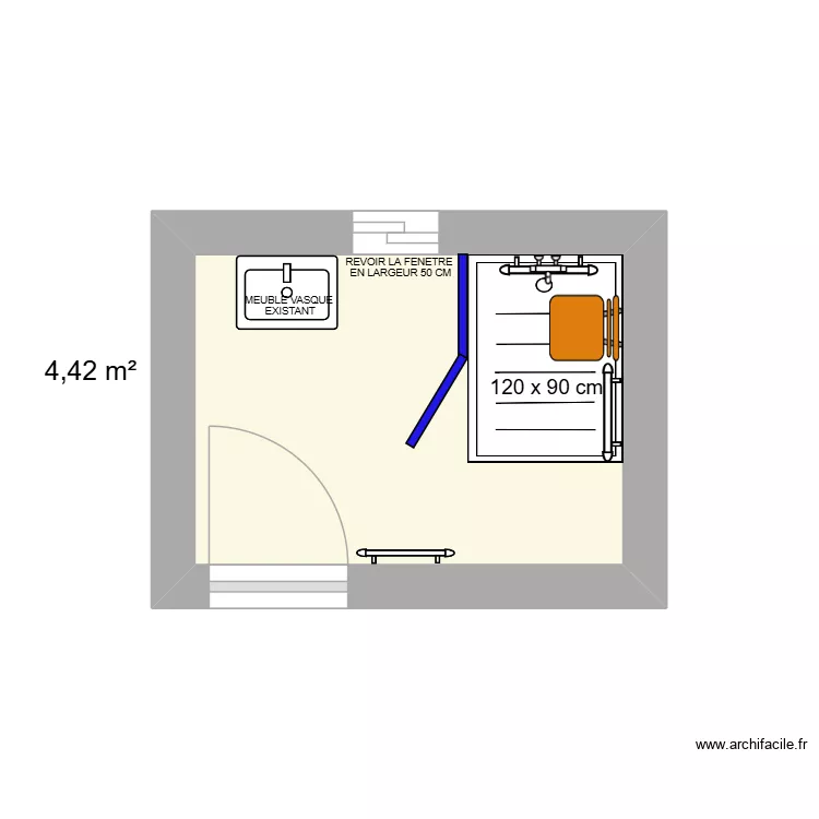 projet salle de bains. Plan de 1 et 4 m² projet salle de bains. Plan de 1 et 4 m²