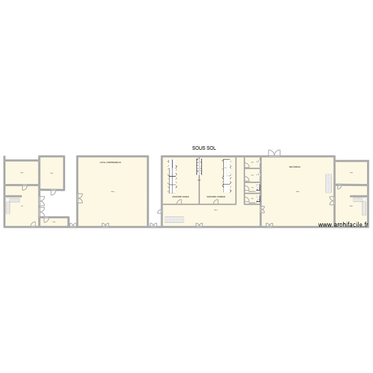 Annexe SS. Plan de 14 pièces et 1012 m2