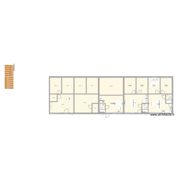 100M2 2T1+1T3. Plan de 0 pièce et 0 m2