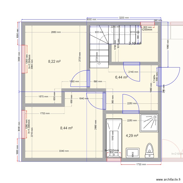 ЕБ 9.1. Plan de 10 pièces et 94 m2