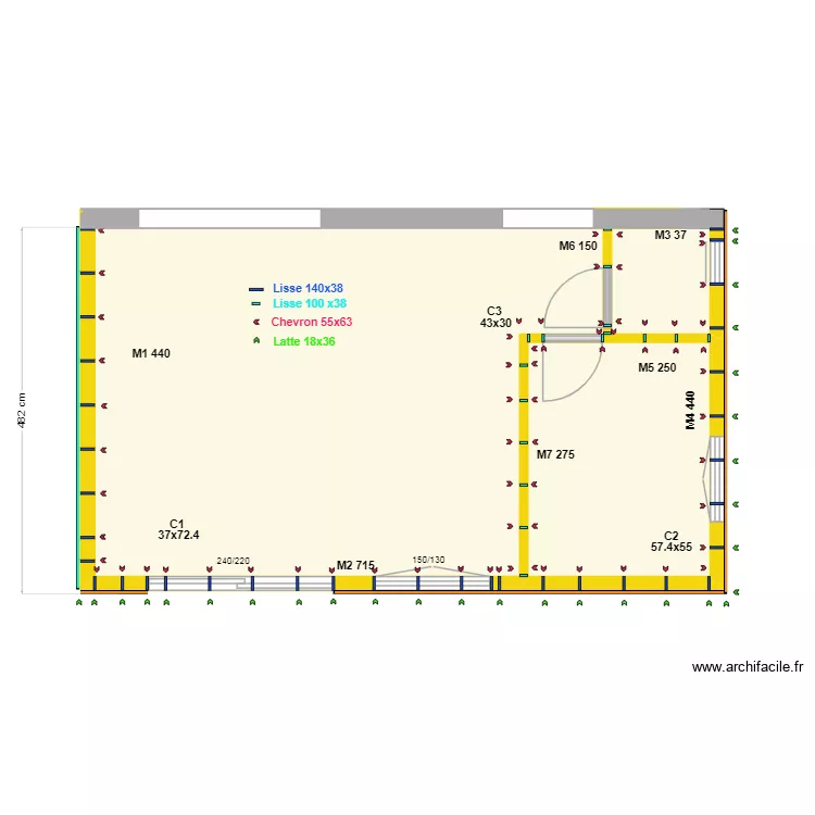 Vue plan implantation module lisse chevron 14.06.26. Plan de 3 et 36 m² Vue plan implantation module lisse chevron 14.06.26. Plan de 3 et 36 m²