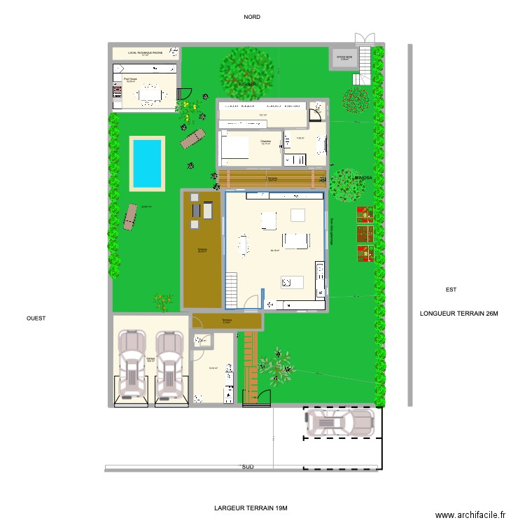 VILLAS BEA étage PROJET 2025. Plan de 15 pièces et 742 m2
