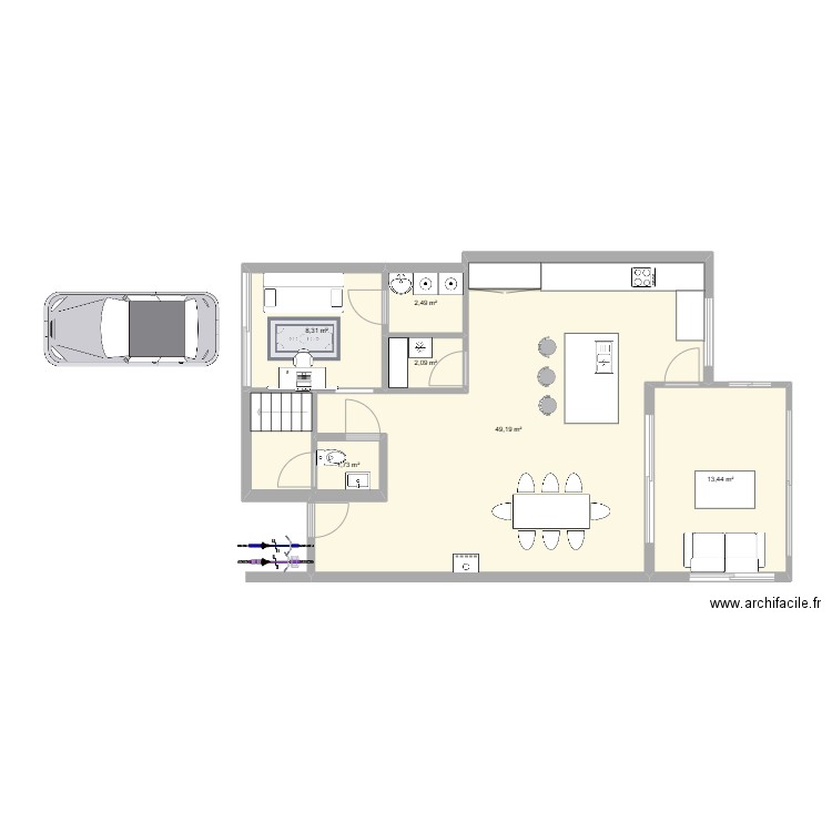 FINAL. Plan de 6 pièces et 77 m2