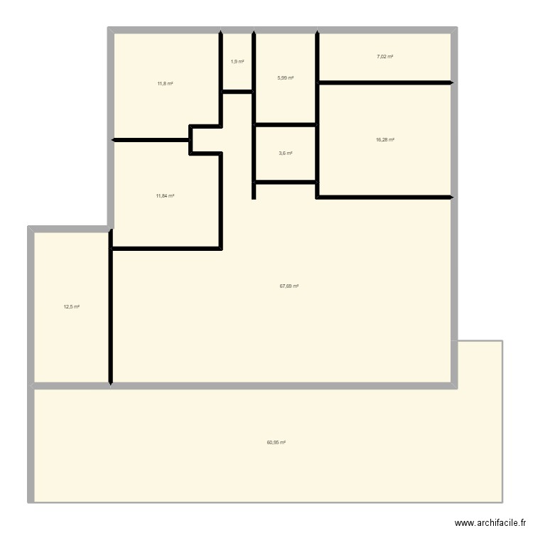 Maison. Plan de 10 pièces et 200 m2