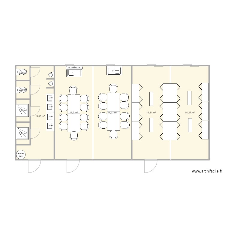 PGB ETUDES CHANTIER BRON. Plan de 9 pièces et 71 m2