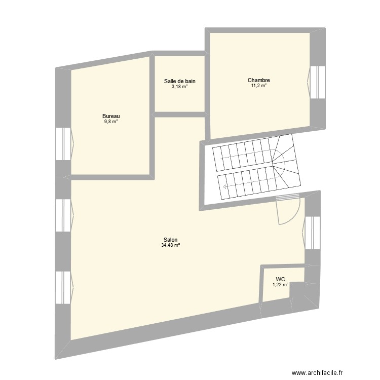 plan appart exam. Plan de 6 pièces et 60 m2