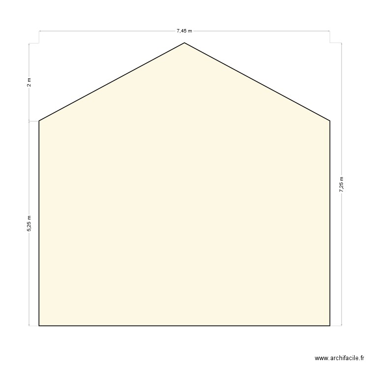 FACADE SUD. Plan de 1 pièce et 69 m2