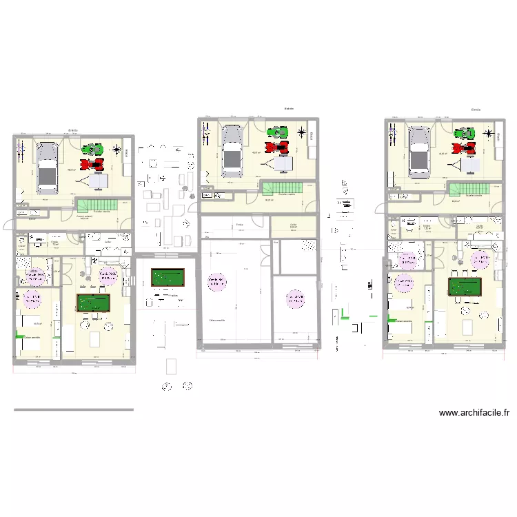 Jean Avec commun droite Plan 2 Logt CH adapt&eacute; RDC. Plan de 