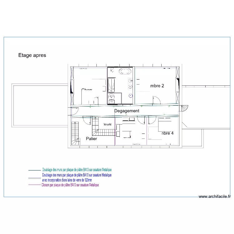 &eacute;tage. Plan de 