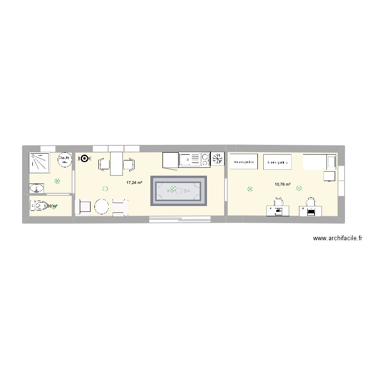 TRAVAIL TECHNOLOGIE. Plan de 3 pièces et 29 m2