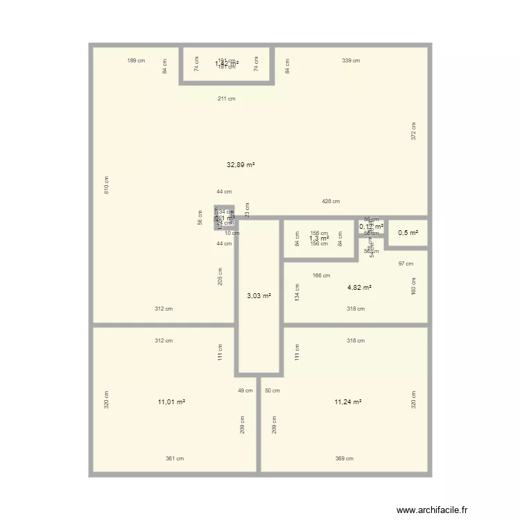 rocheteau dpe. Plan de 10  et 66 m²