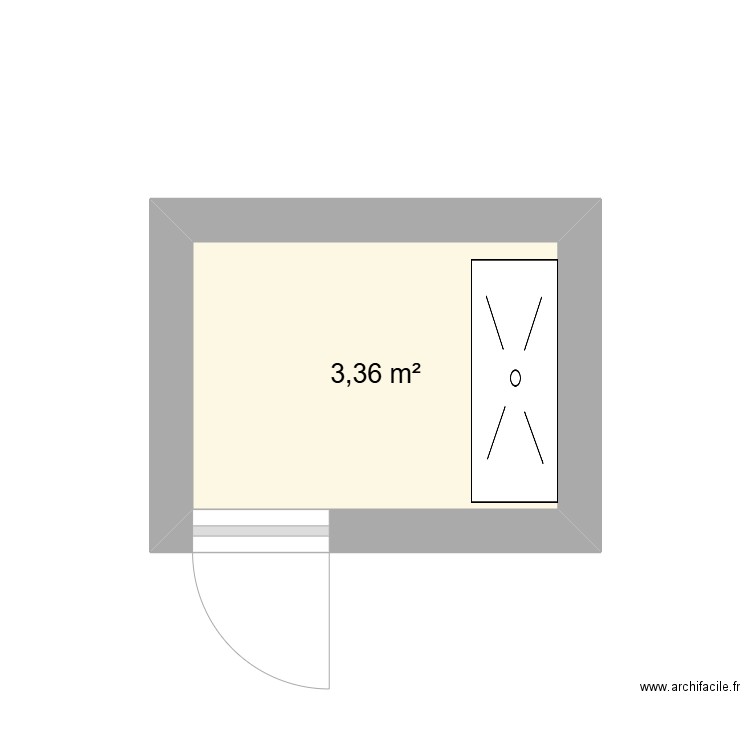 DOUCHE. Plan de 1 pièce et 3 m2