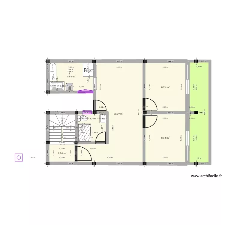 1er etage 10. Plan de 7 Pièces et 61 m² 1er etage 10. Plan de 7 Pièces et 61 m²