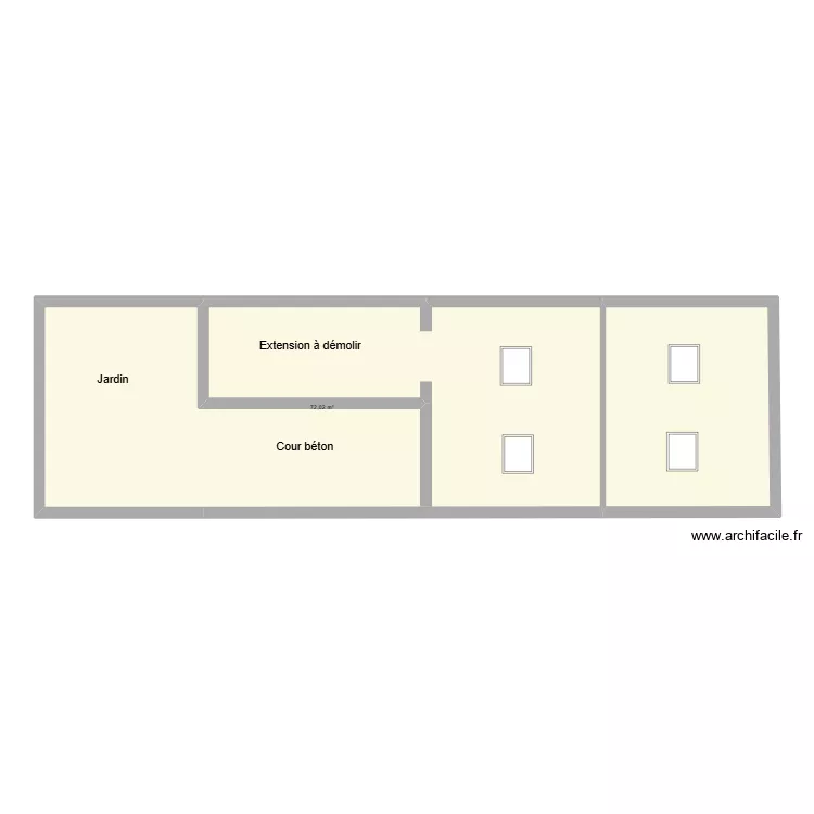 démolition. Plan de 2 et 94 m² démolition. Plan de 2 et 94 m²