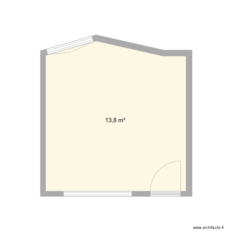 Chambre Augustin. Plan de 1 pièce et 14 m2