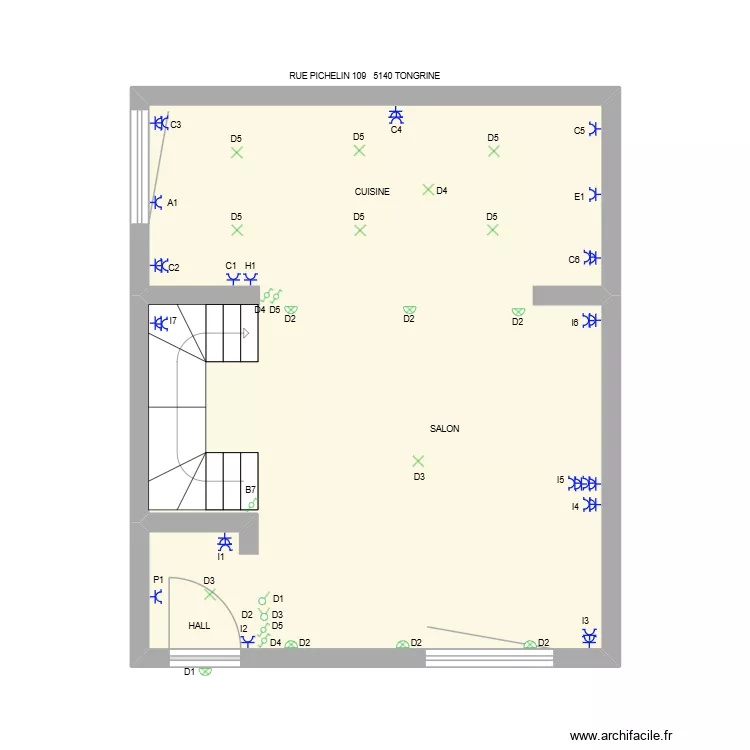 LISE RDC ELEC. Plan de 1  et 47 m²