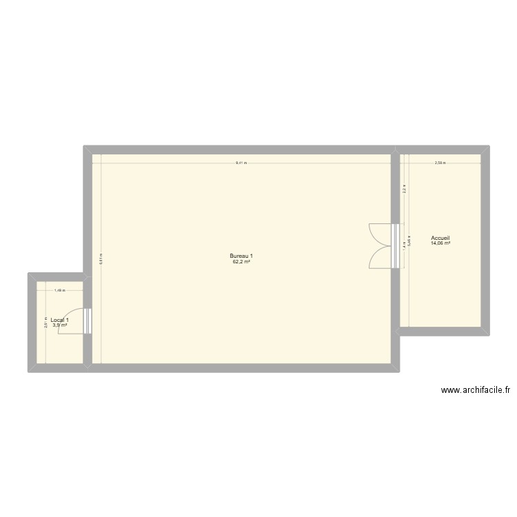 Plan CSP. Plan de 3 pièces et 80 m2