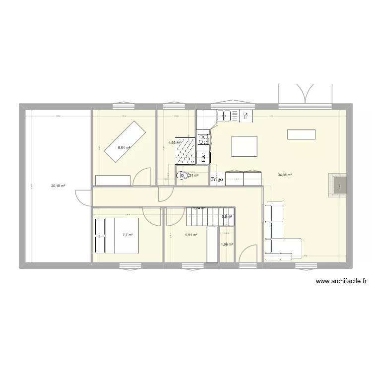 MAISON 1. Plan de 10  et 96 m²