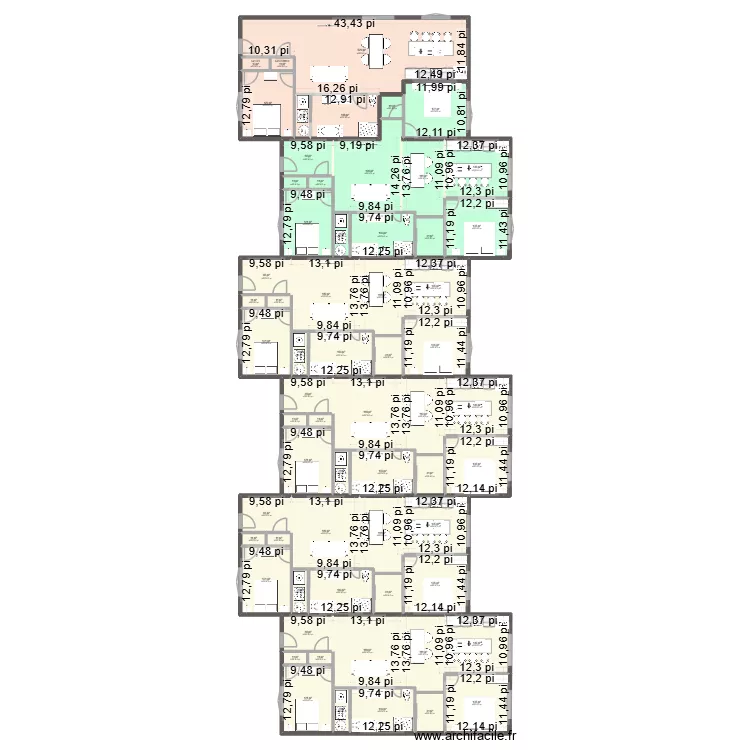 lac sup&eacute;rieur 6PLEX. Plan de 63  et 529 m²