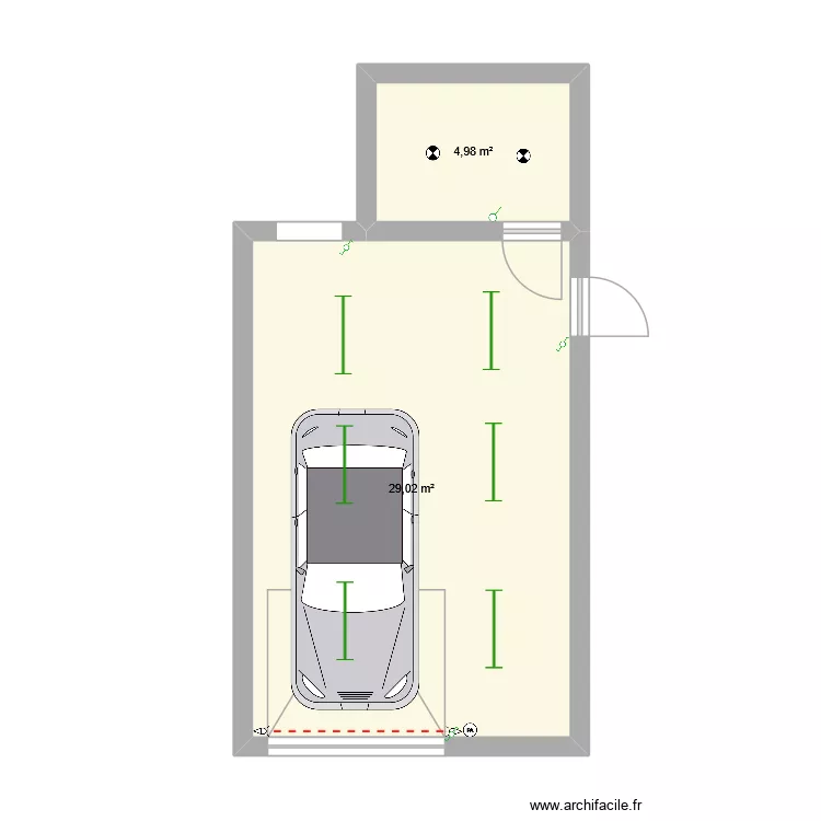 projet 2026. Plan de 2  et 34 m²