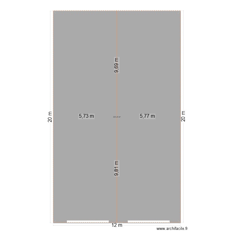 pirae. Plan de 1 pièce et 224 m2