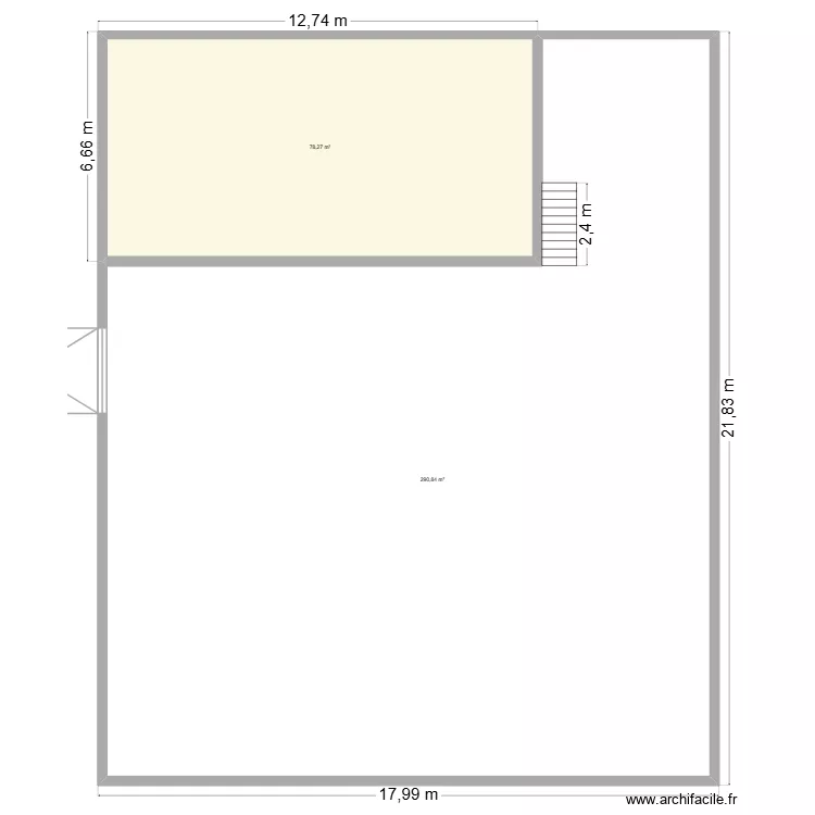 MCD. Plan de 2  et 369 m²