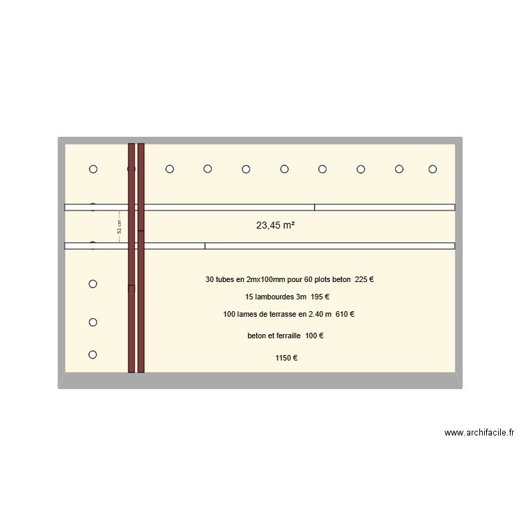 CHAPITEAU ALISON. Plan de 1 pièce et 23 m2