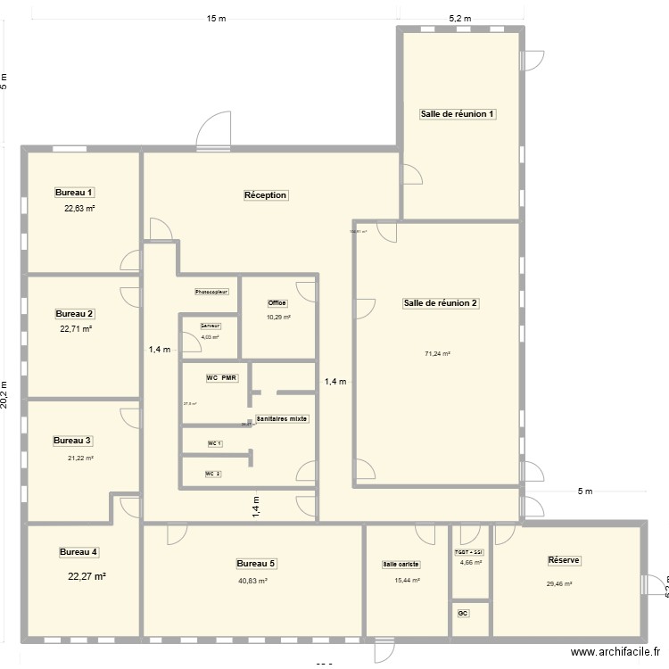 AFTRAL Sainte Radegonde ( Rodez 12). Plan de 14 pièces et 424 m2