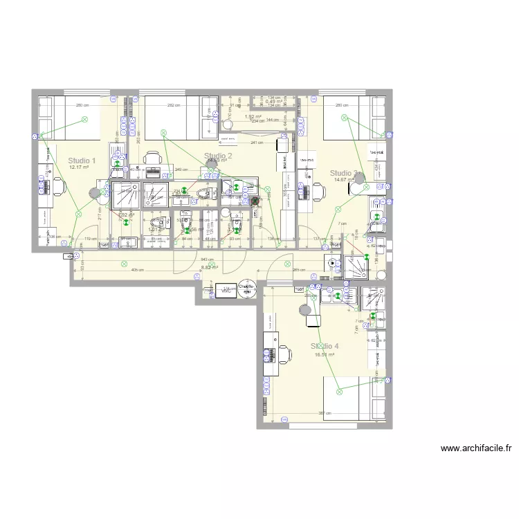 CG RICHELIEU 4WC VF3 ELECTRICITE. Plan de 