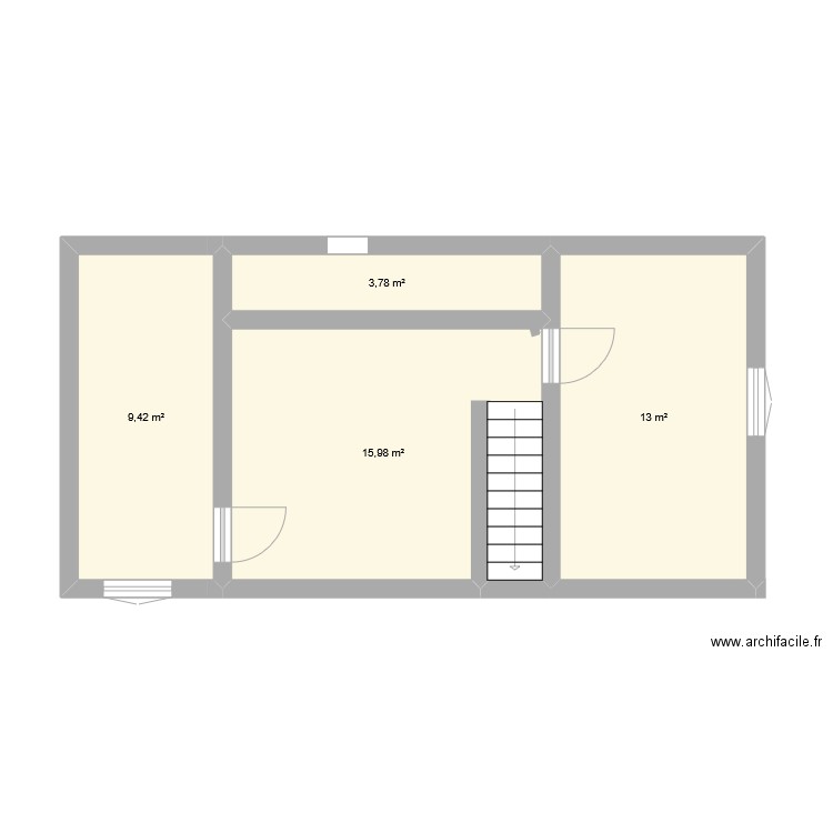 renouvellement. Plan de 4 pièces et 42 m2