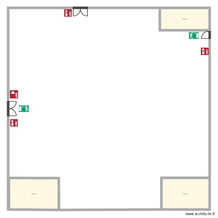 evac attitude cours co. Plan de 3 pièces et 60 m2
