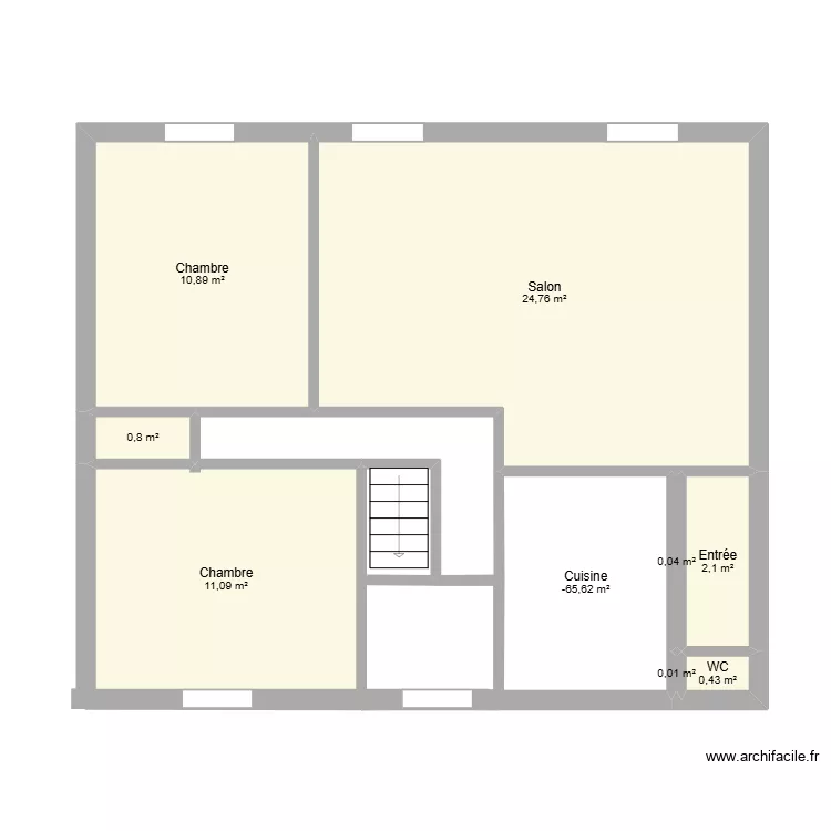 MAISON DE BASE. Plan de 9  et 57 m²