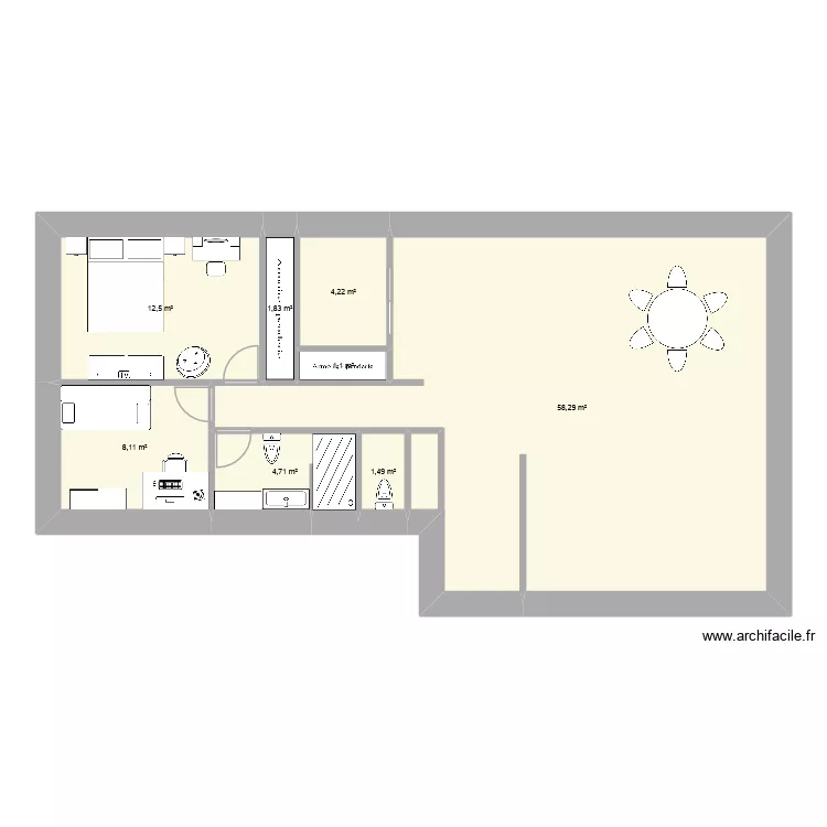 lot13fev26. Plan de 8  et 92 m²