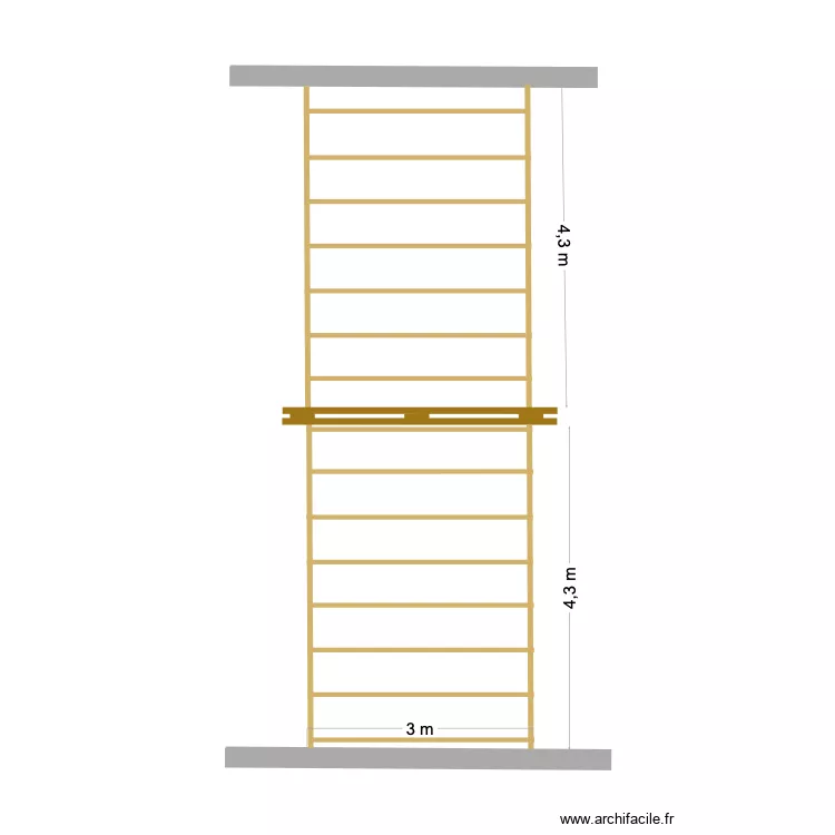Charpente pour suspentes. Plan de 