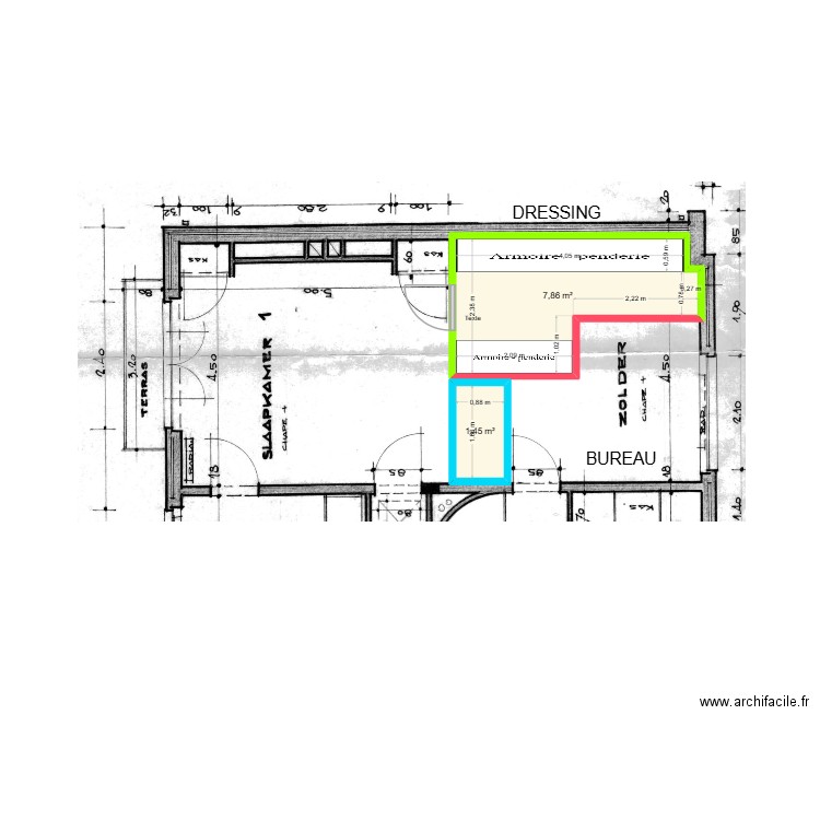 LACHENAL OLIVIER SUITE PARENTALE. Plan de 2 pièces et 9 m2