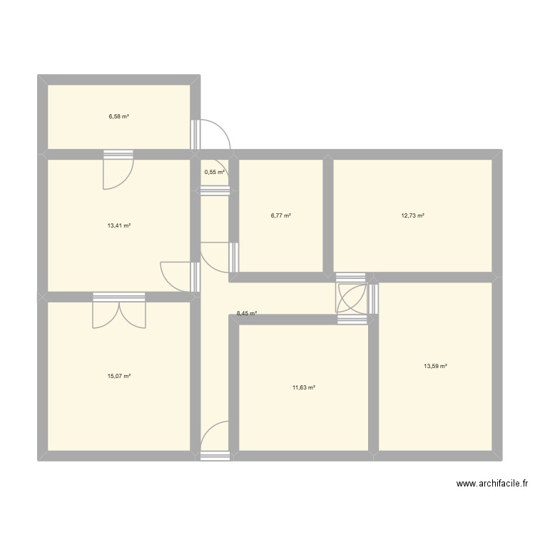 maison. Plan de 9 pièces et 89 m2