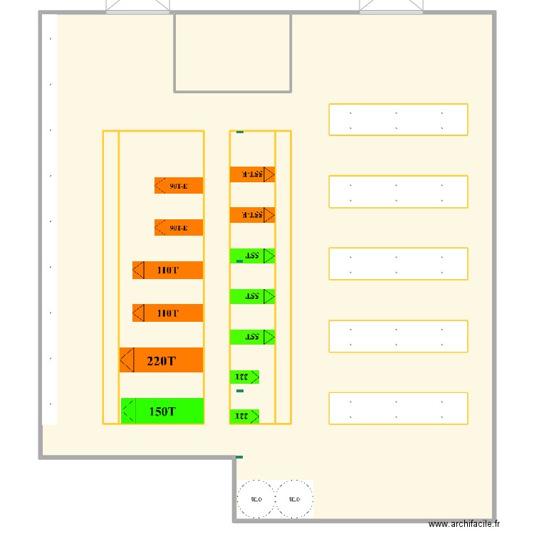 Atelier Injection EFP. Plan de 11 pièces et 1759 m2