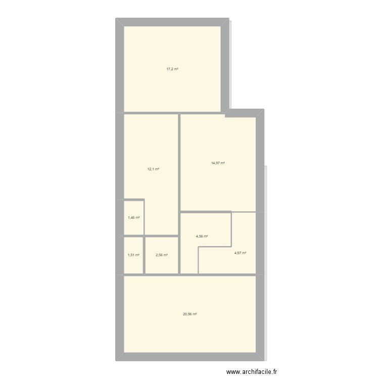 cucherousset. Plan de 17 pièces et 170 m2