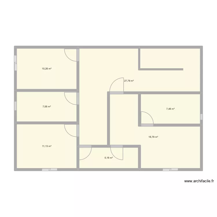 Plan Tsararano 1er Etage. Plan de 7 pièces et 86 m²