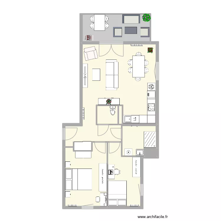 Appartement F3 lot 212 Les S&eacute;lestines &agrave; Colmar. Plan de 6  et 77 m²