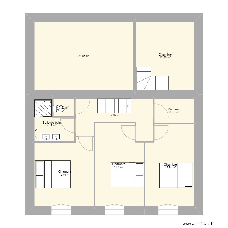 Ravaz Segonzac etage aménagé. Plan de 0 pièce et 0 m2