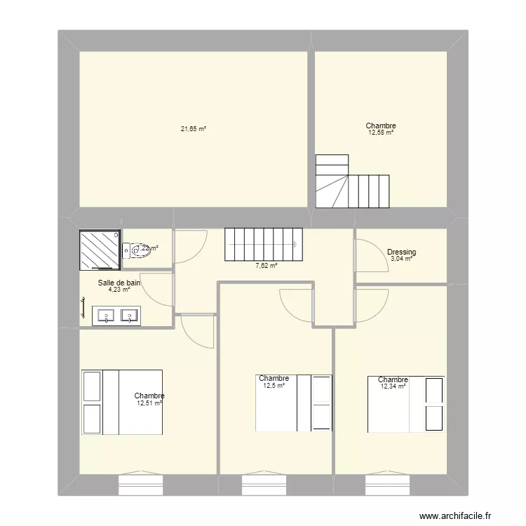 Ravaz Segonzac etage am&eacute;nag&eacute;. Plan de 