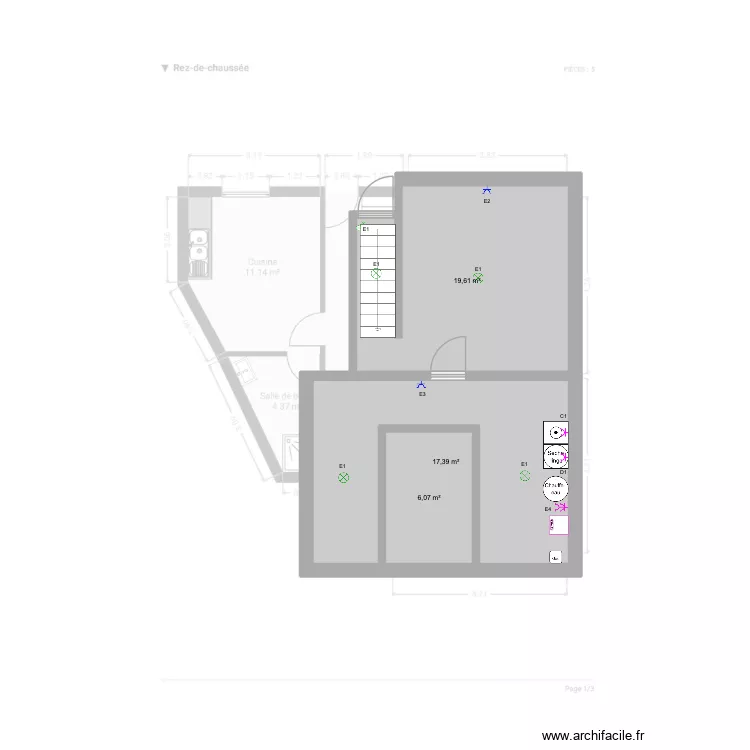 CSE CAVES - PLANS ELEC. Plan de 3 et 43 m² CSE CAVES - PLANS ELEC. Plan de 3 et 43 m²